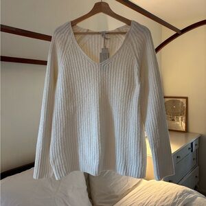 Lucky Ivory Knit V-Neck Sweater